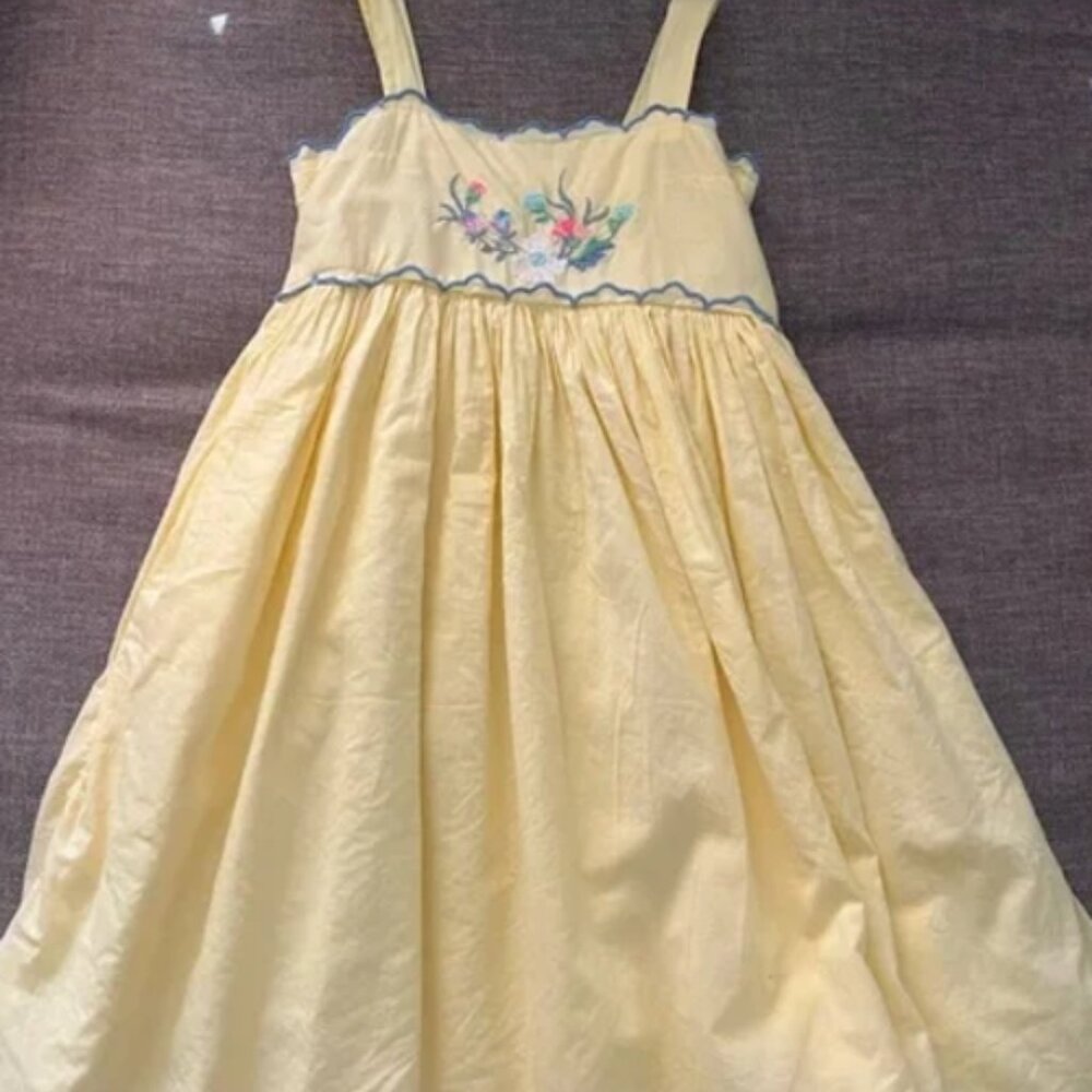 Girls Yellow Easter Dress | 12 | Embroidered Spring Dress
